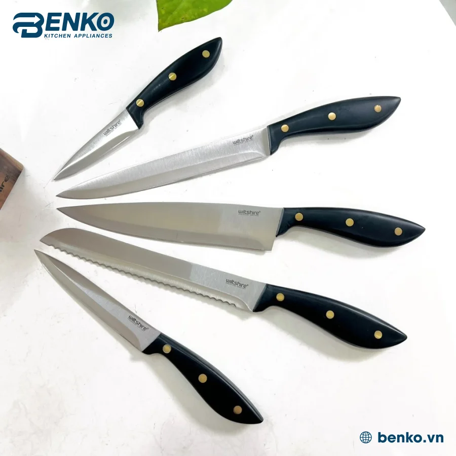 Bộ dao 6 món Wiltshire Triple Rivet bằng inox 304 cao cấp sắc bén 
