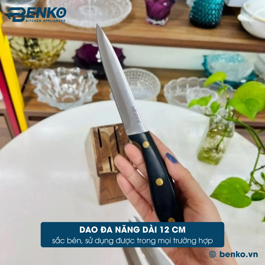 bộ dao 6 món Wiltshire Triple Rivet với dao đa năng dài 12cm