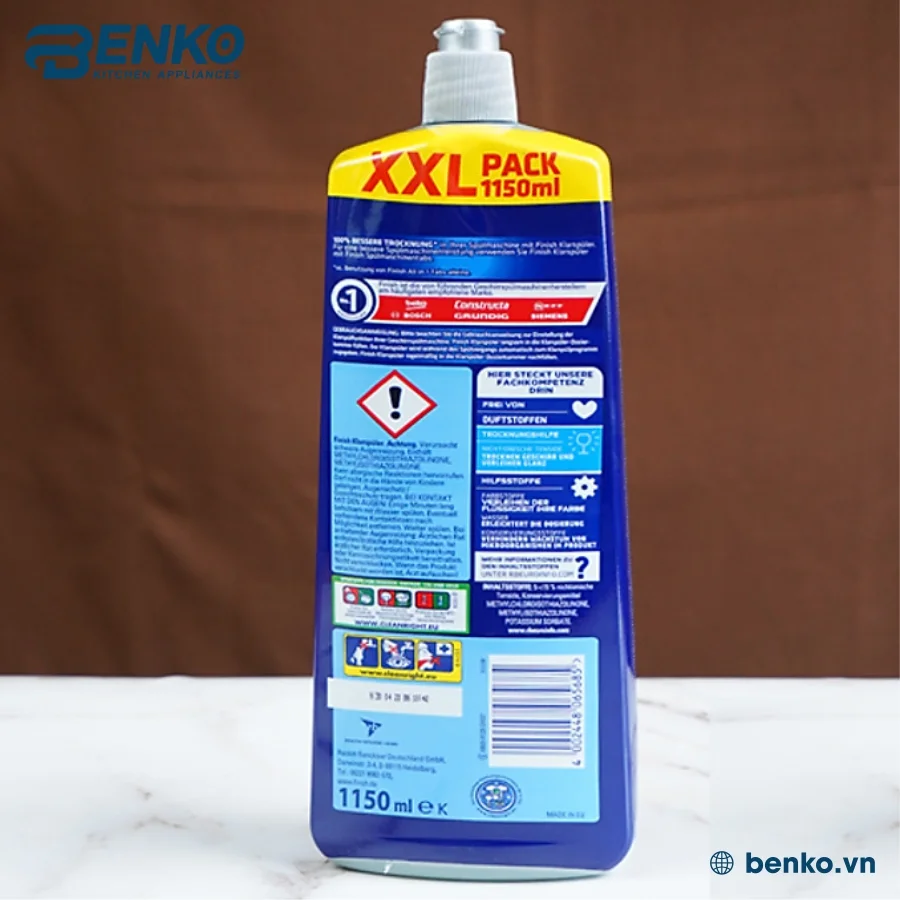 Công dụng nước làm bóng Finish 1150ml 2