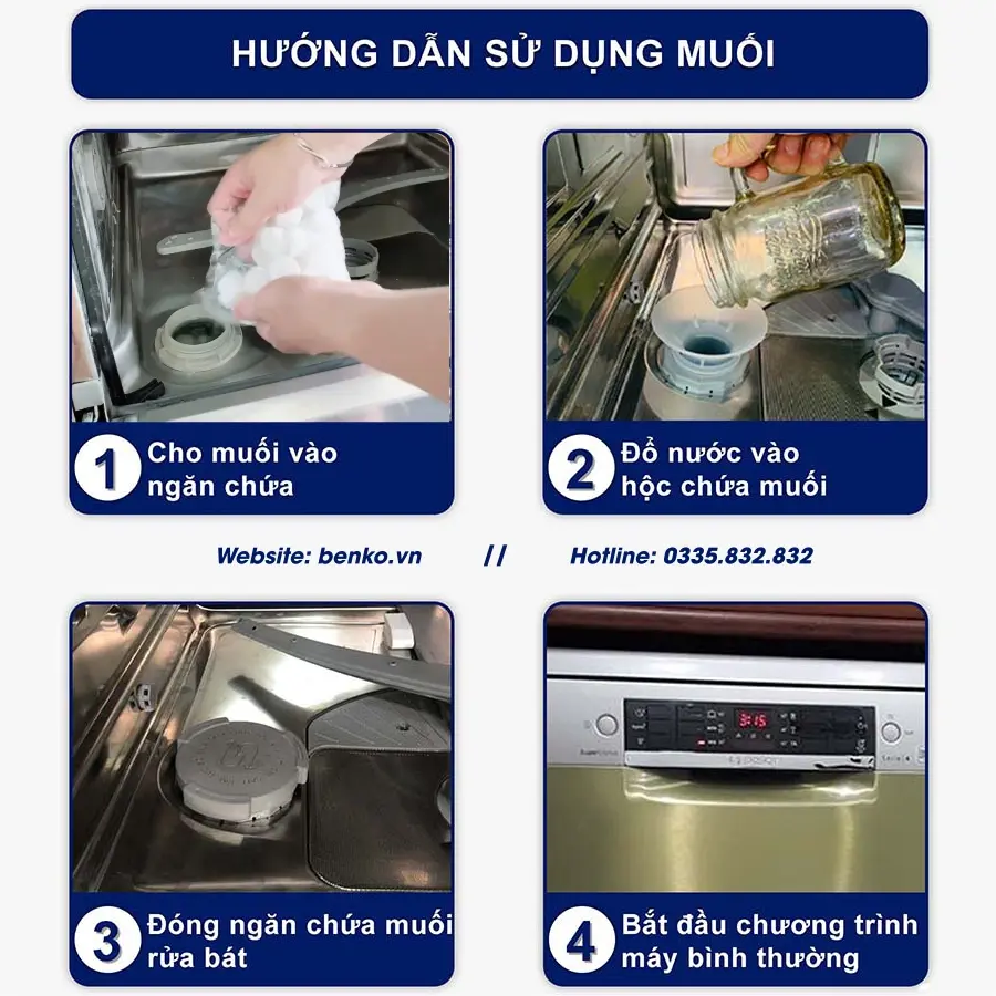Hướng dẫn bổ sung muối Sofish cho máy rửa bát 2
