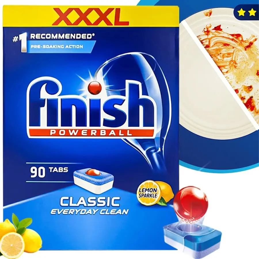 Thành phần viên rửa bát Finish Classic 90 viên lemon