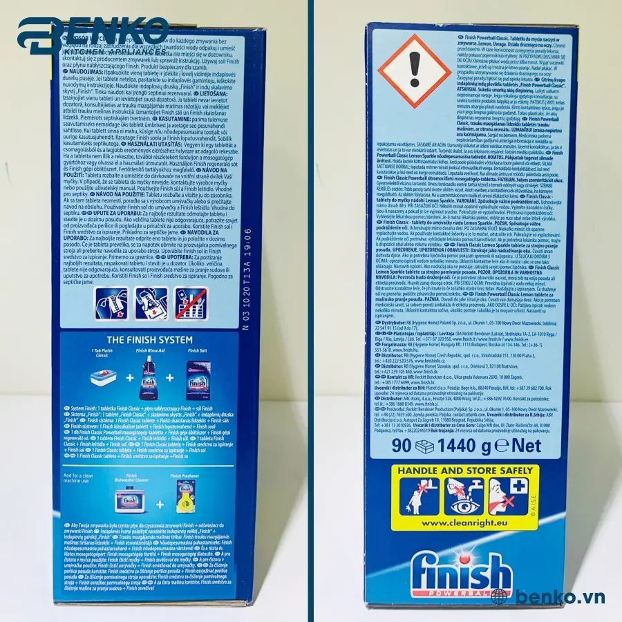 VIÊN RỬA BÁT FINISH CLASSIC 90 VIÊN LEMON TẠI BENKO 2