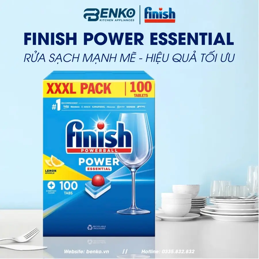 VIÊN RỬA BÁT FINISH ESSENTIAL 100 VIÊN LEMON 2