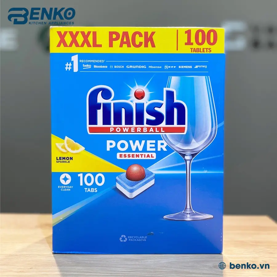 Chức năng viên rửa bát Finish Essential 100 viên lemon