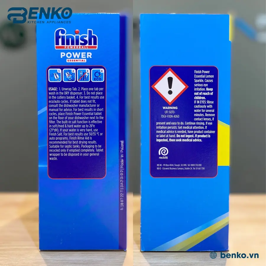 Chức năng viên rửa bát Finish Essential 100 viên lemon 2