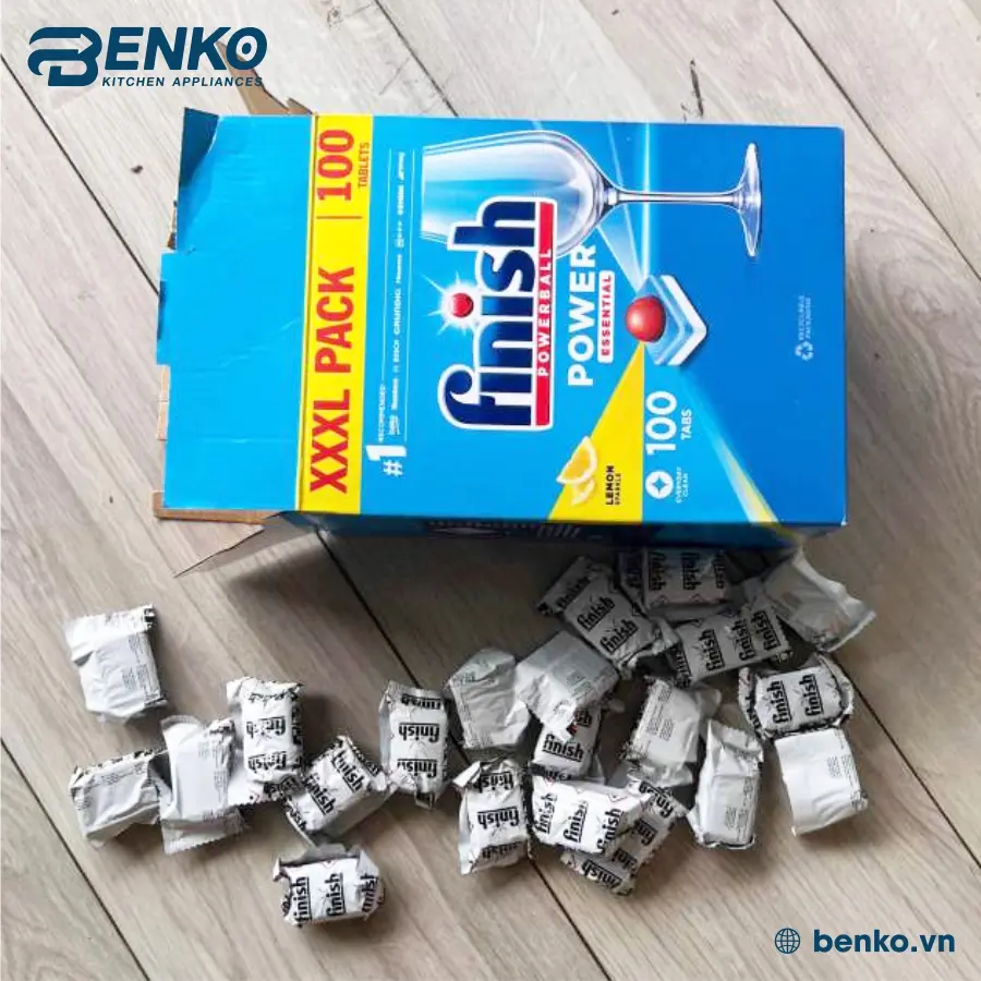 VIÊN RỬA BÁT FINISH ESSENTIAL 100V LEMON TẠI BENKO