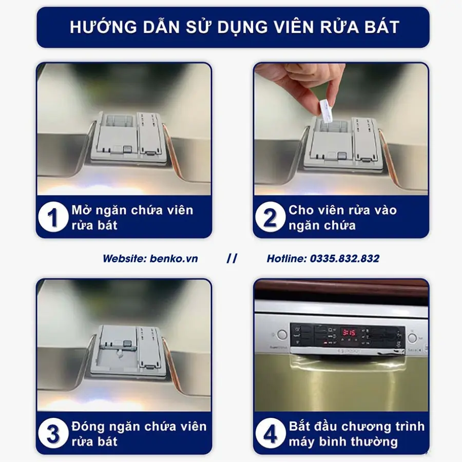 Hướng dẫn sử dụng viên rửa bát Finish