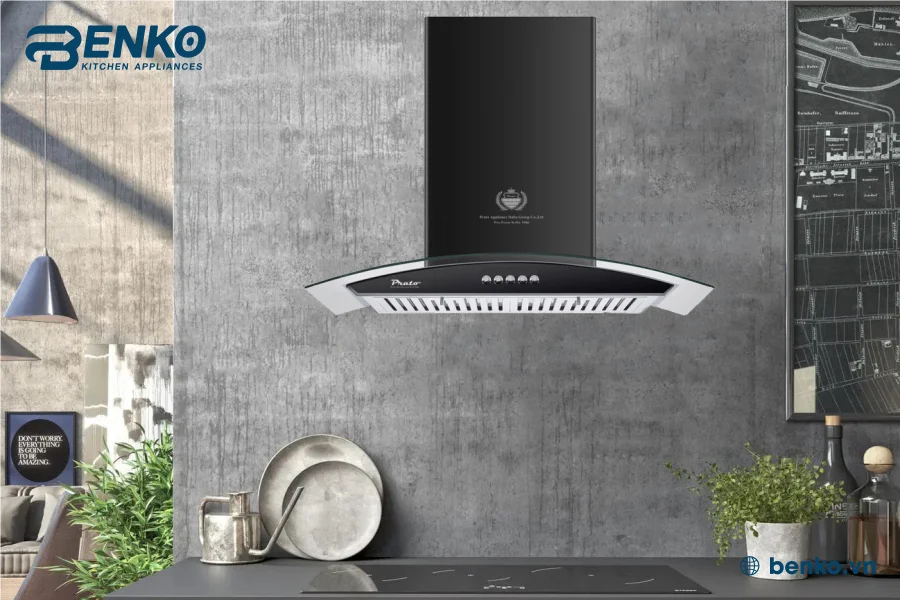 MÁY HÚT MÙI PRATO PT-332H2 (70CM) KÍNH CONG PHÍM CƠ