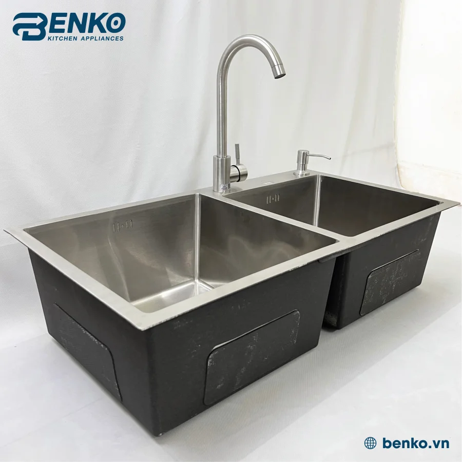 Góc trái vòi chậu rửa bát 82x45 Skyler 83375 Inox