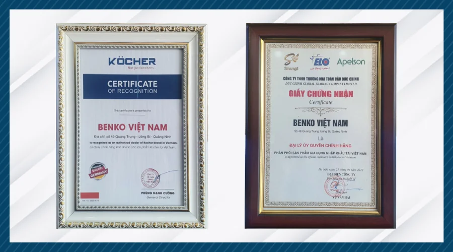 Chứng nhận đại lý Benko 2