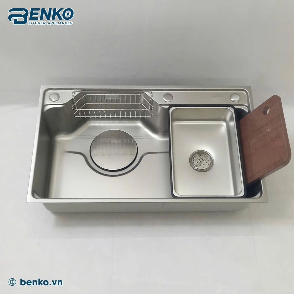 Chậu rửa bát 1 hố 78x46 Skyler 66360 Inox được thiết kế với thông số ấn tượng