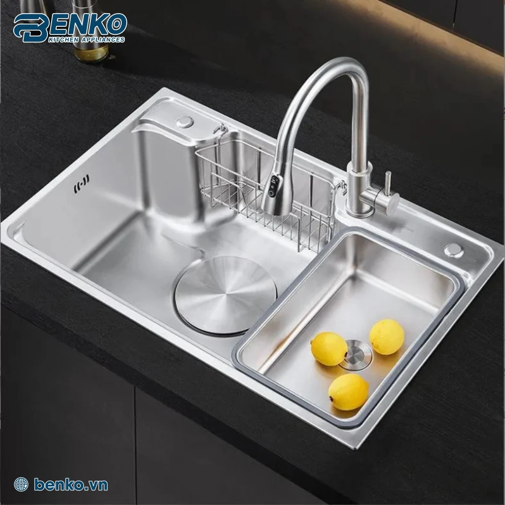 CHẬU RỬA BÁT 1 HỐ 78x46 SKYLER 66360 INOX 2