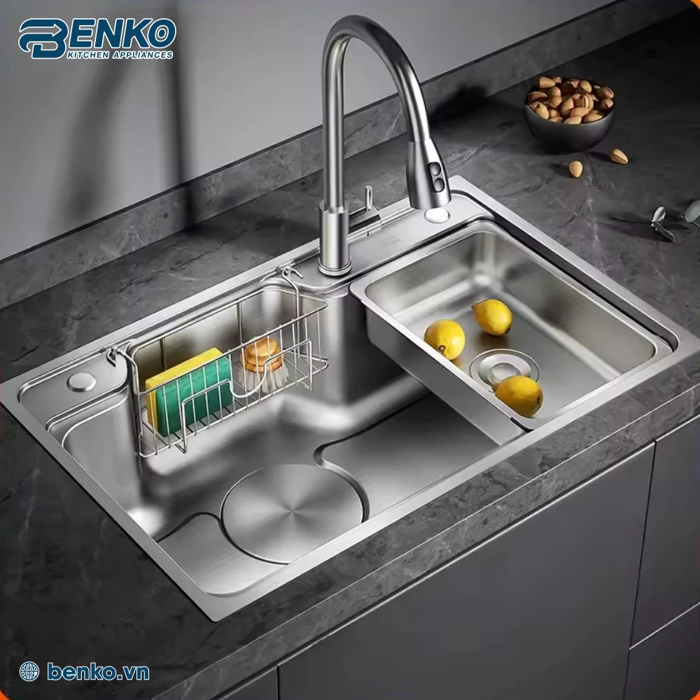 CHẬU RỬA BÁT 1 HỐ 78x46 SKYLER 66360 INOX 1