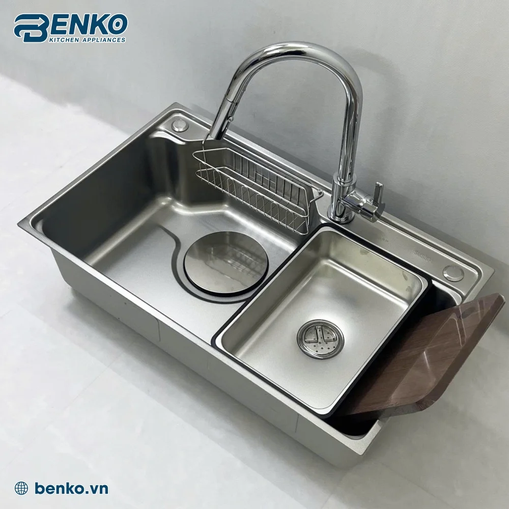 Vòi chậu rửa bát 78x46 Skyler 83421 Inox được làm từ inox 304 cao cấp 5