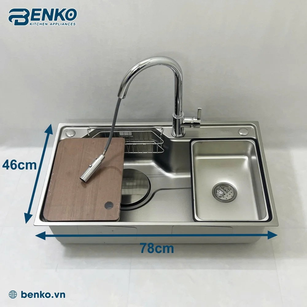 Kích thước vòi chậu rửa bát 78x46 Skyler 83421 Inox