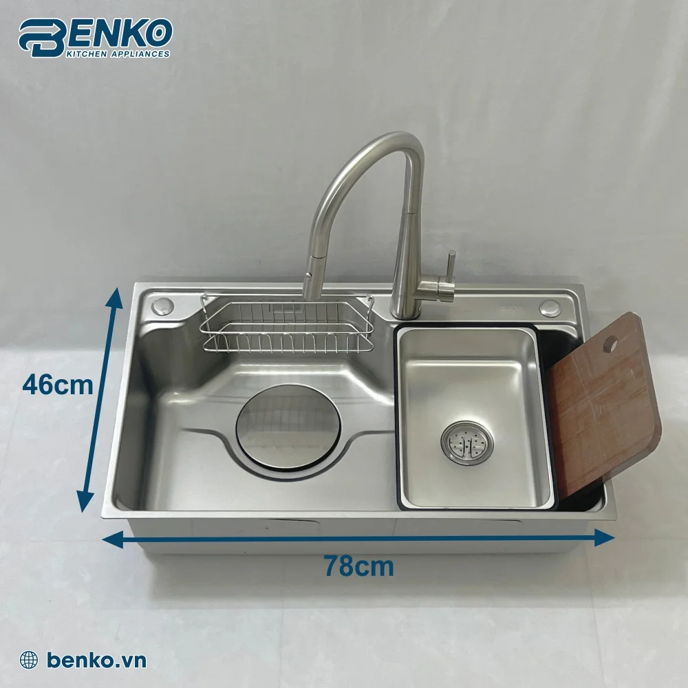 Kích thước vòi chậu rửa bát 78x46 Skyler 83423 Inox